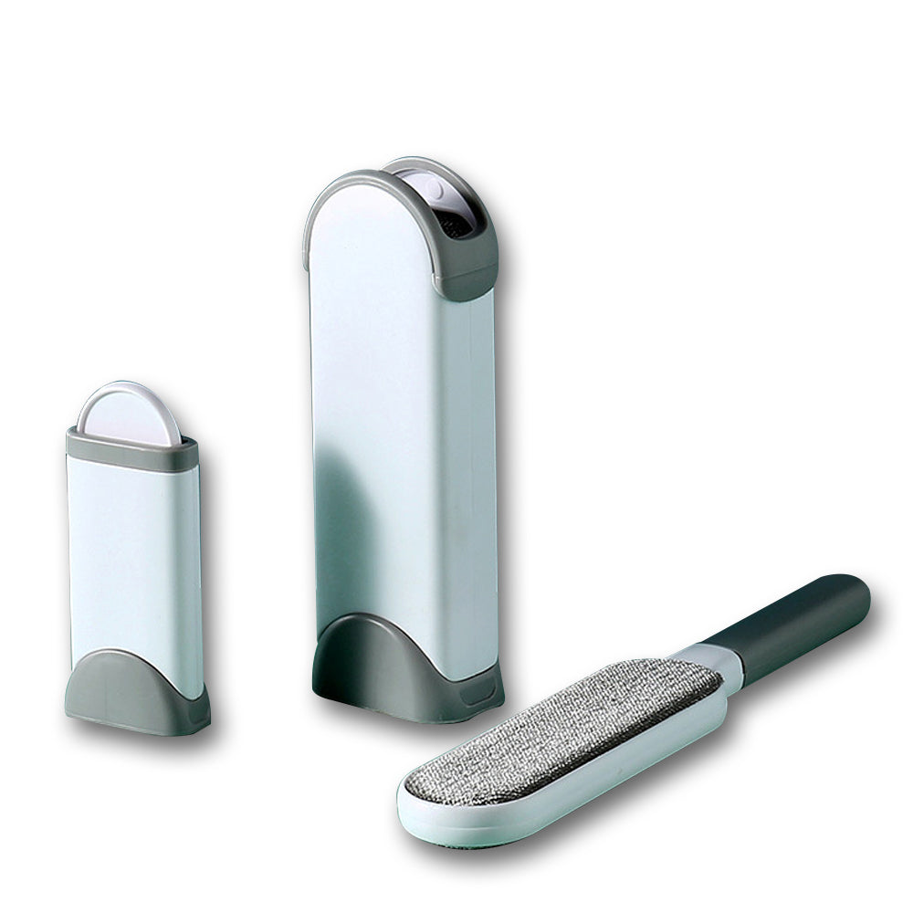 3 in 1 Furs Brusher, Pet Hair Lint Remover & Brush Self-cleaning Base